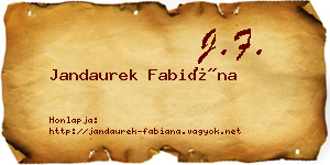 Jandaurek Fabiána névjegykártya